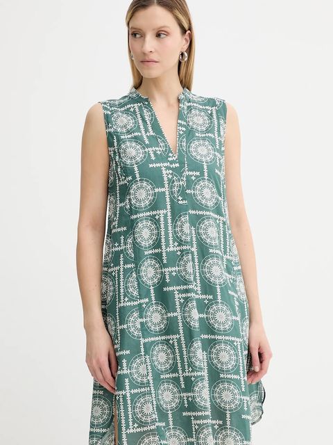 Marc O'Polo sukienka bawełniana kolor zielony mini rozkloszowana 516080921135 - zdjęcie produktu nr 1