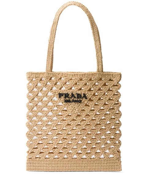Prada woven crochet tote bag - Neutrals - zdjęcie produktu nr 1