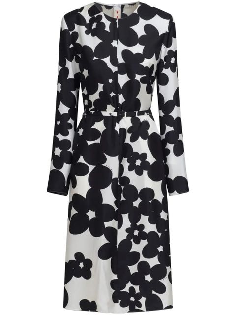 Marni floral-print midi dress - Black - zdjęcie produktu nr 1