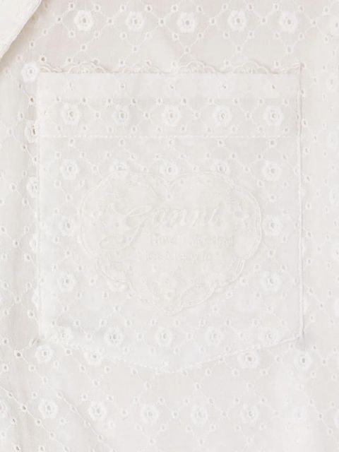 GANNI broderie-anglaise shirt - White