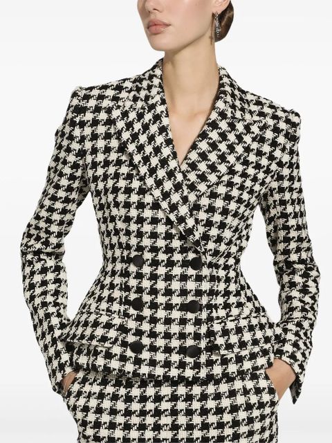 Dolce & Gabbana double breasted check blazer - Black