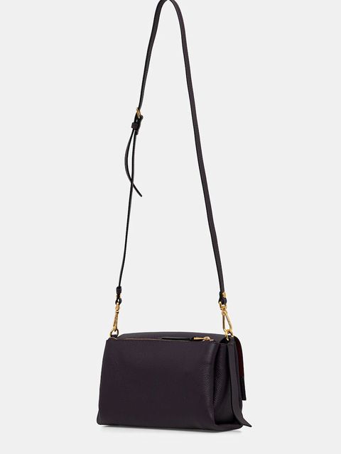 Coccinelle torebka skórzana BOHEME GRANA DOUBLE kolor fioletowy E1.M50.12.01.01