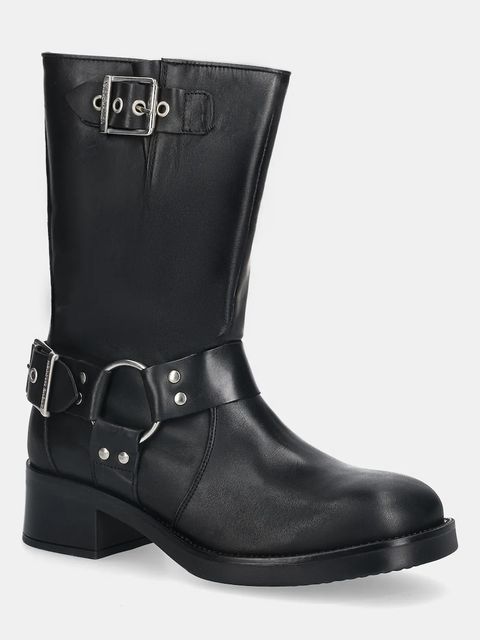 Steve Madden botki skórzane Blessing damskie kolor czarny na płaskim obcasie lekko ocieplone 11003172 - zdjęcie produktu nr 1