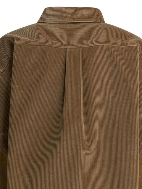 Miu Miu corduroy elbow patch shirt - Brown