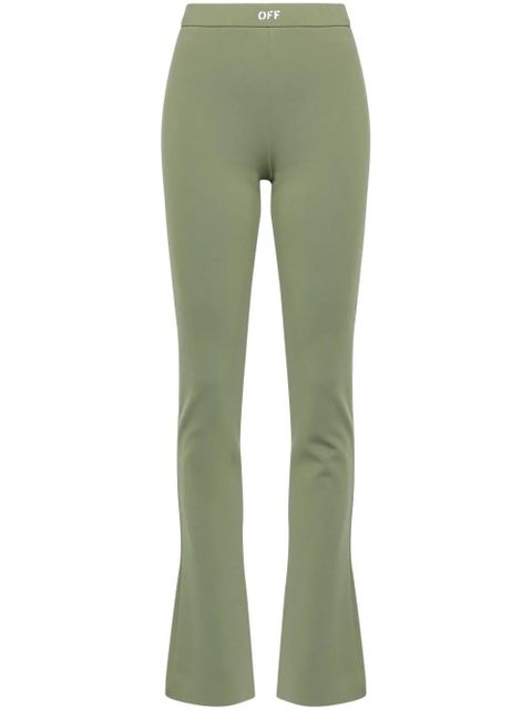 Off-White logo-print bootcut leggings - Green - zdjęcie produktu nr 1