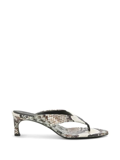 ROTATE BIRGER CHRISTENSEN snake-print leather mules - Neutrals - zdjęcie produktu nr 1