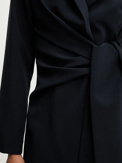 Answear.LAB marynarka kolor granatowy jednorzędowa gładka