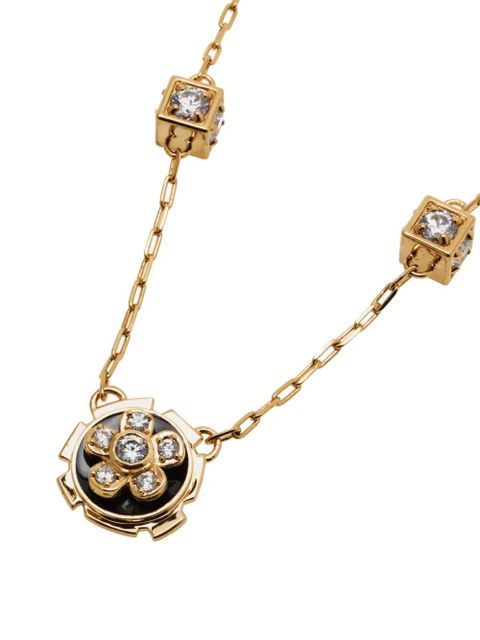 Ferragamo crystal charm necklace - Gold