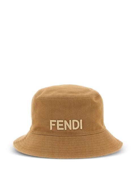 FENDI FF-pattern reversible bucket hat - Neutrals - zdjęcie produktu nr 1