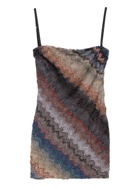 Missoni zigzag strapless mini dress - Brown