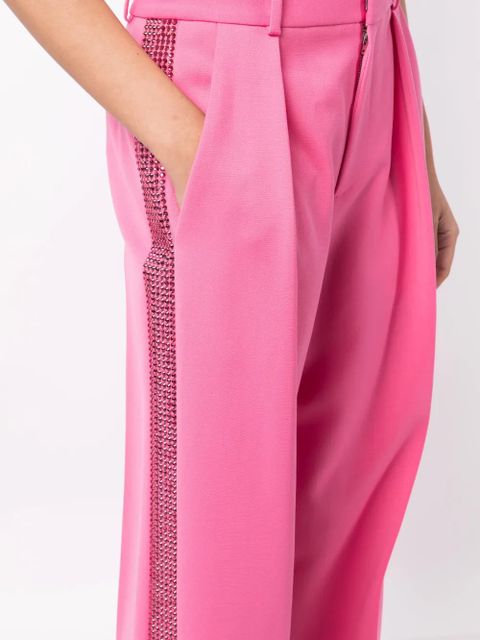 AREA crystal-embellished palazzo trousers - Pink