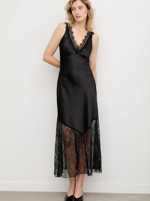 Answear.LAB sukienka kolor czarny maxi rozkloszowana - zdjęcie produktu nr 1