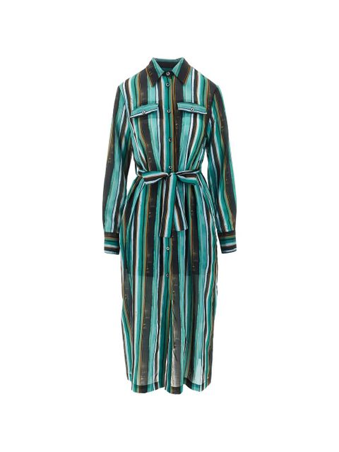 PINKO striped belted shirt dress - Green - zdjęcie produktu nr 1