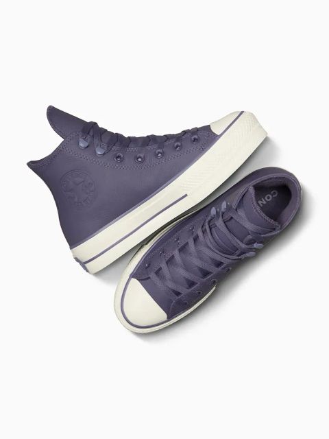 Converse trampki skórzane Chuck Taylor All Star Lift damskie kolor fioletowy A11159C