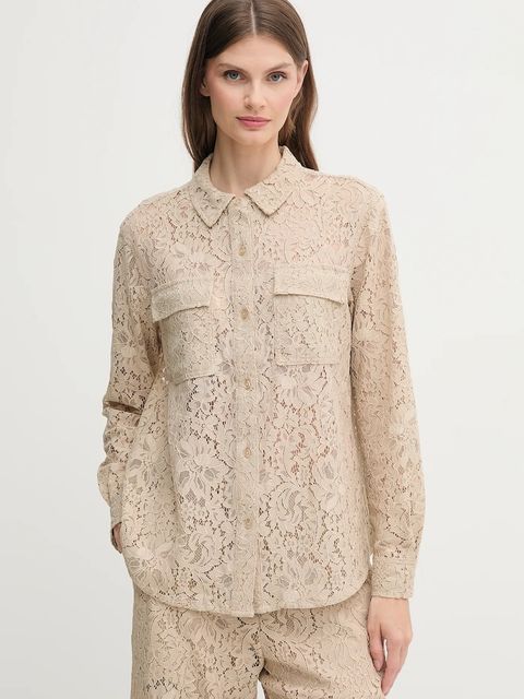 Dkny koszula damska kolor szary regular z kołnierzykiem klasycznym DJ5W2132 - zdjęcie produktu nr 1