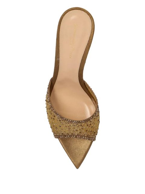 Gianvito Rossi 85mm Rania crystal-embellished sandals - Gold