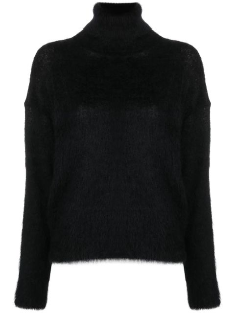 Saint Laurent brushed-knit roll-neck jumper - Black - zdjęcie produktu nr 1