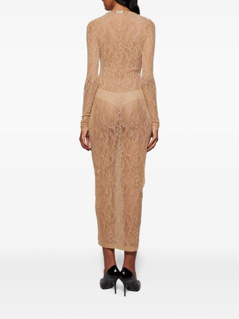 WARDROBE.NYC long-sleeve midi dress - Neutrals