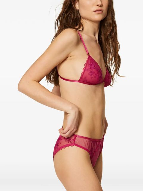 TWINSET floral tulle triangle bra - Pink