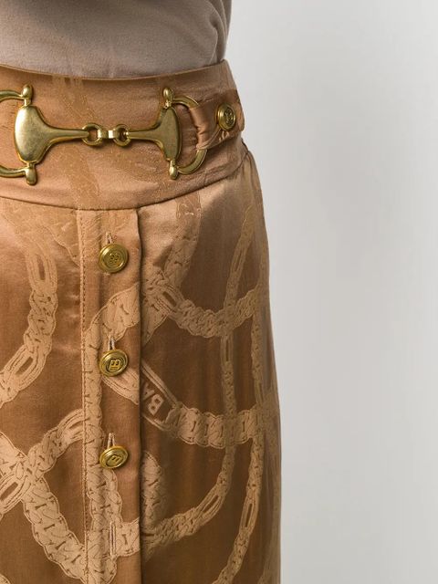 Balmain chain logo jacquard skirt - Neutrals