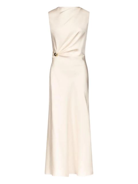LouLou de Saison Roan gathered-waist sleeveless midi dress - White
