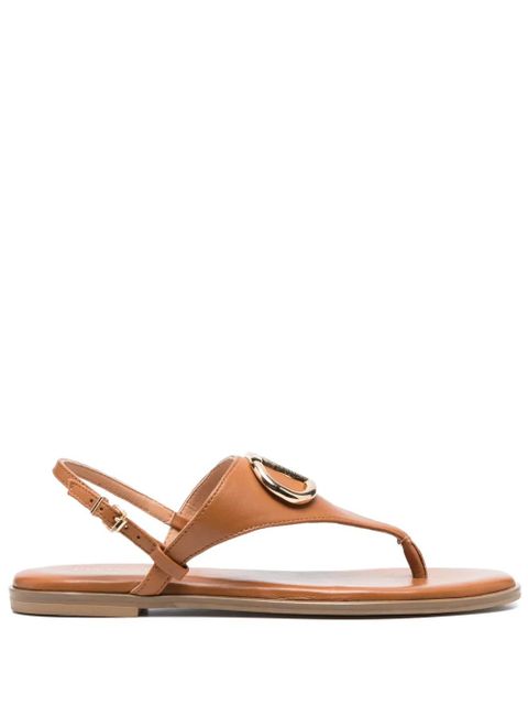 TWINSET logo-engraved leather sandals - Brown - zdjęcie produktu nr 1