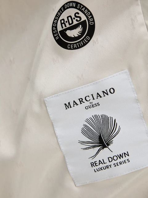 Marciano by Guess kurtka puchowa ELLY kolor beżowy zimowa 5BGL39 7374A