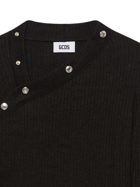 GCDS button-embellishment top - Black
