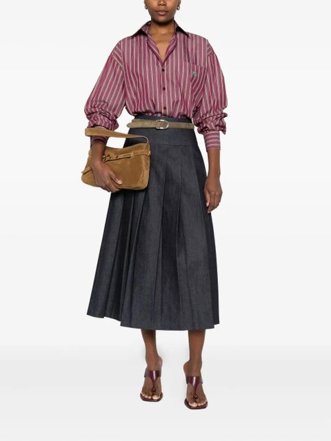 ETRO striped chest-pocket shirt - Red