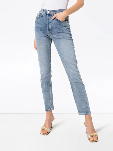 RE/DONE slim-fit cropped jeans - Blue