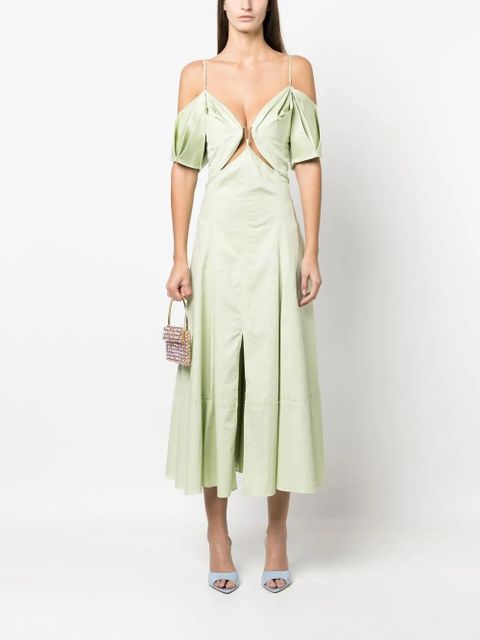 Cult Gaia Dina off-shoulder midi dress - Green - zdjęcie produktu nr 2