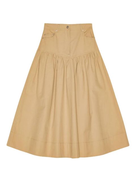 GANNI logo-patch skirt - Neutrals - zdjęcie produktu nr 1