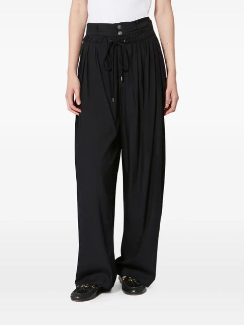 ISABEL MARANT drawstring button straight trousers - Black