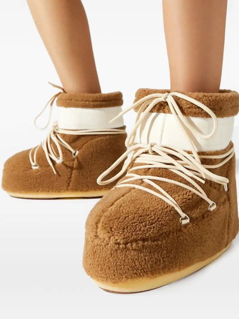 Moon Boot Icon Low fleece lace-up boots - Brown