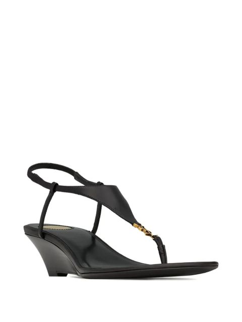 Saint Laurent Cassandra leather sandals - Black - zdjęcie produktu nr 2