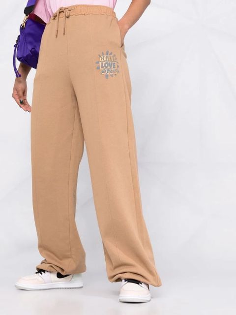 GANNI Isoli drawstring track pants - Brown