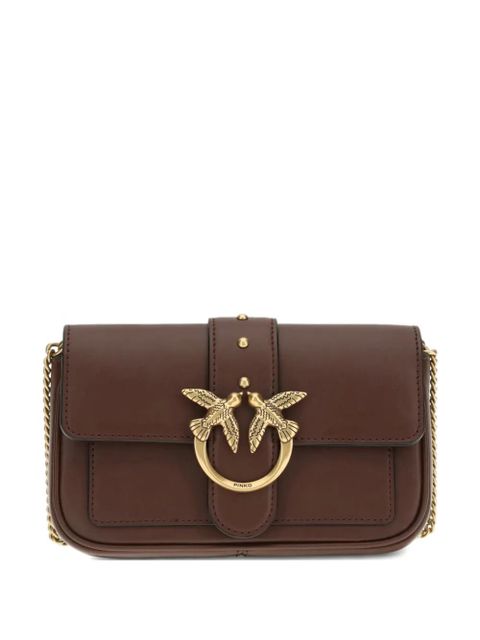PINKO Love One bird-buckle chain shoulder bag - Brown - zdjęcie produktu nr 1