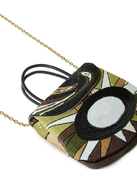 PUCCI sequin embellished sparkles tote bag - Green