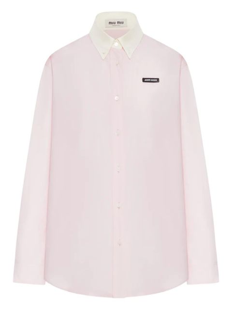 Miu Miu collar cotton shirt - Pink - zdjęcie produktu nr 1