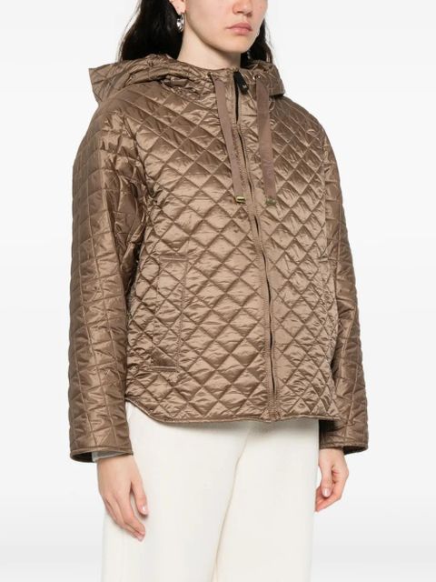 Max Mara quilted-design zip-up jacket - White