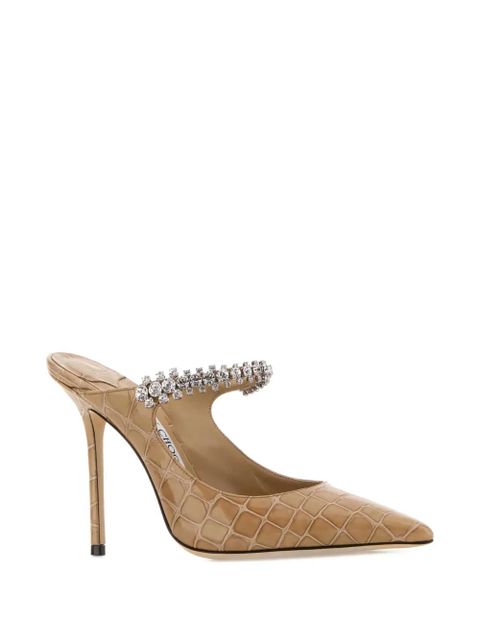 Jimmy Choo embossed-print embellishment mules - Neutrals - zdjęcie produktu nr 2