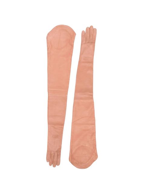 MM6 Maison Margiela stamped leather gloves - Pink - zdjęcie produktu nr 1