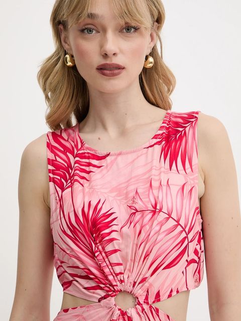 Liu Jo sukienka kolor różowy maxi rozkloszowana VA5029.T2961