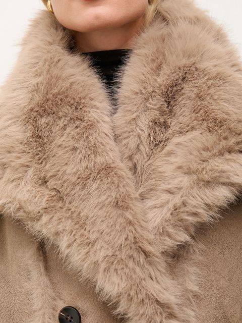 Answear.LAB płaszcz dwustronny kolor brązowy