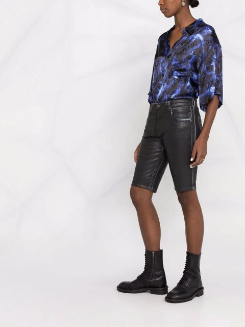 Diesel wax-coated five-pocket shorts - Black