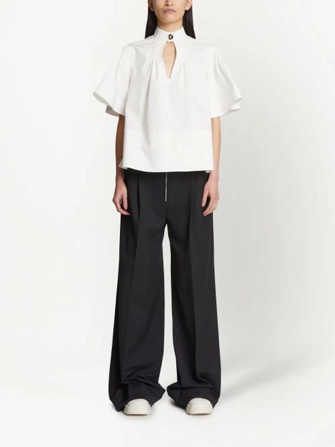 Proenza Schouler pintuck-detail flared blouse - White - zdjęcie produktu nr 2