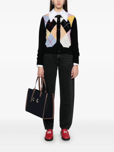 GANNI argyle cardigan - Black