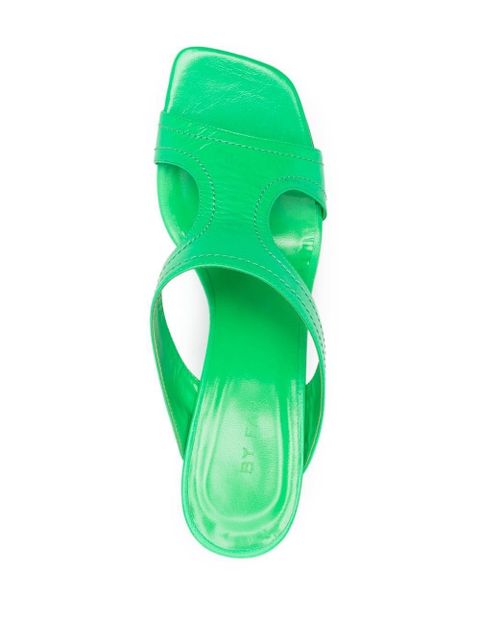 BY FAR 95mm leather sandals - Green