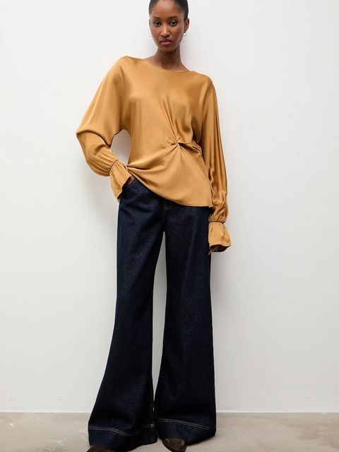 Answear.LAB bluzka damska kolor brązowy gładka