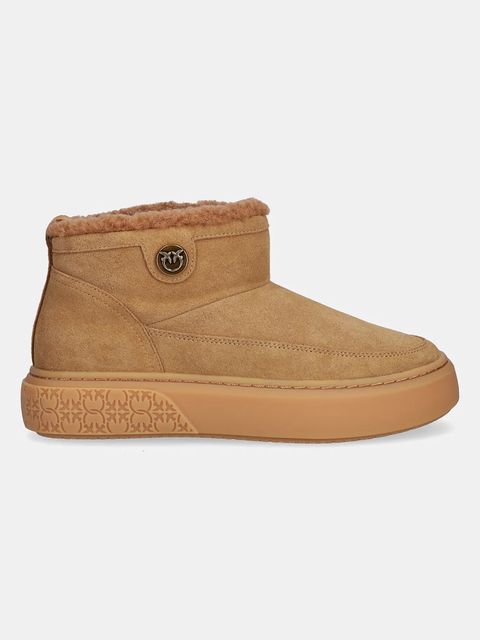 Pinko śniegowce zamszowe Yoko 22 kolor brązowy SS0105P055MC0